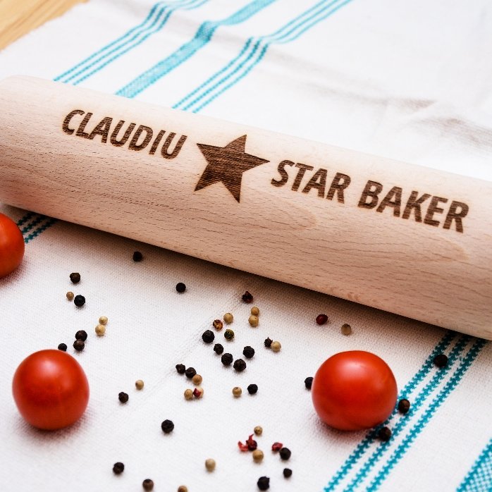 Drewniana łopatka do ciasta z personalizacją – Star Baker
