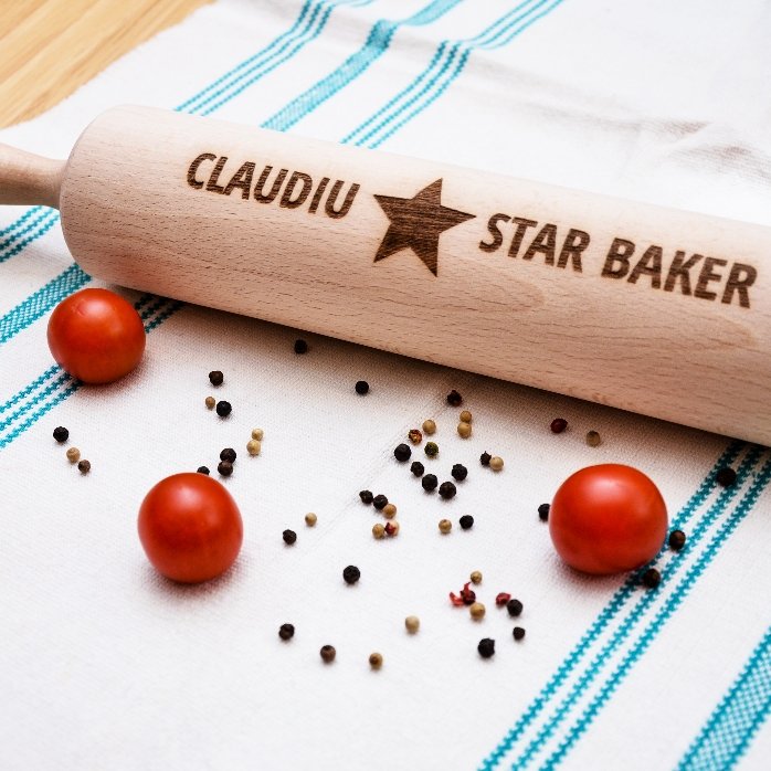 Drewniana łopatka do ciasta z personalizacją – Star Baker