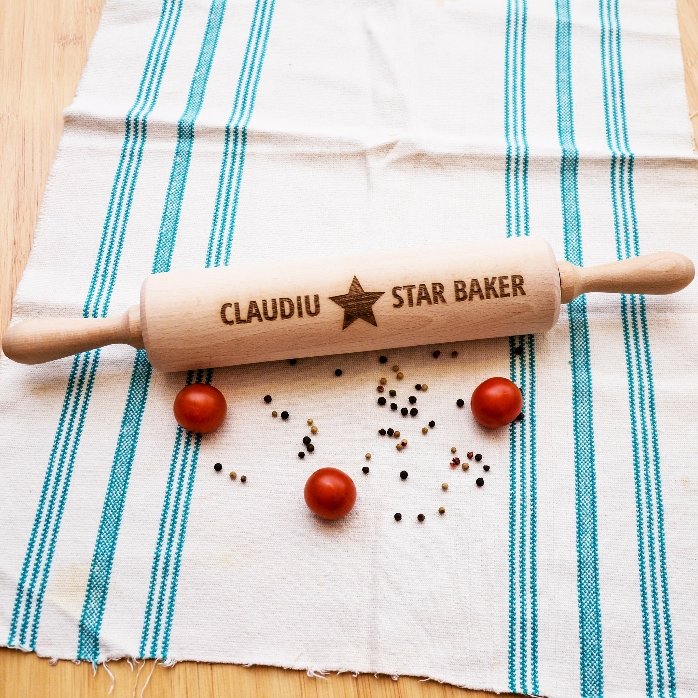 Drewniana łopatka do ciasta z personalizacją – Star Baker