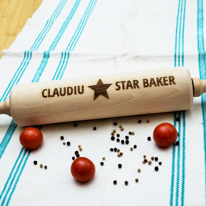 Drewniana łopatka do ciasta z personalizacją – Star Baker