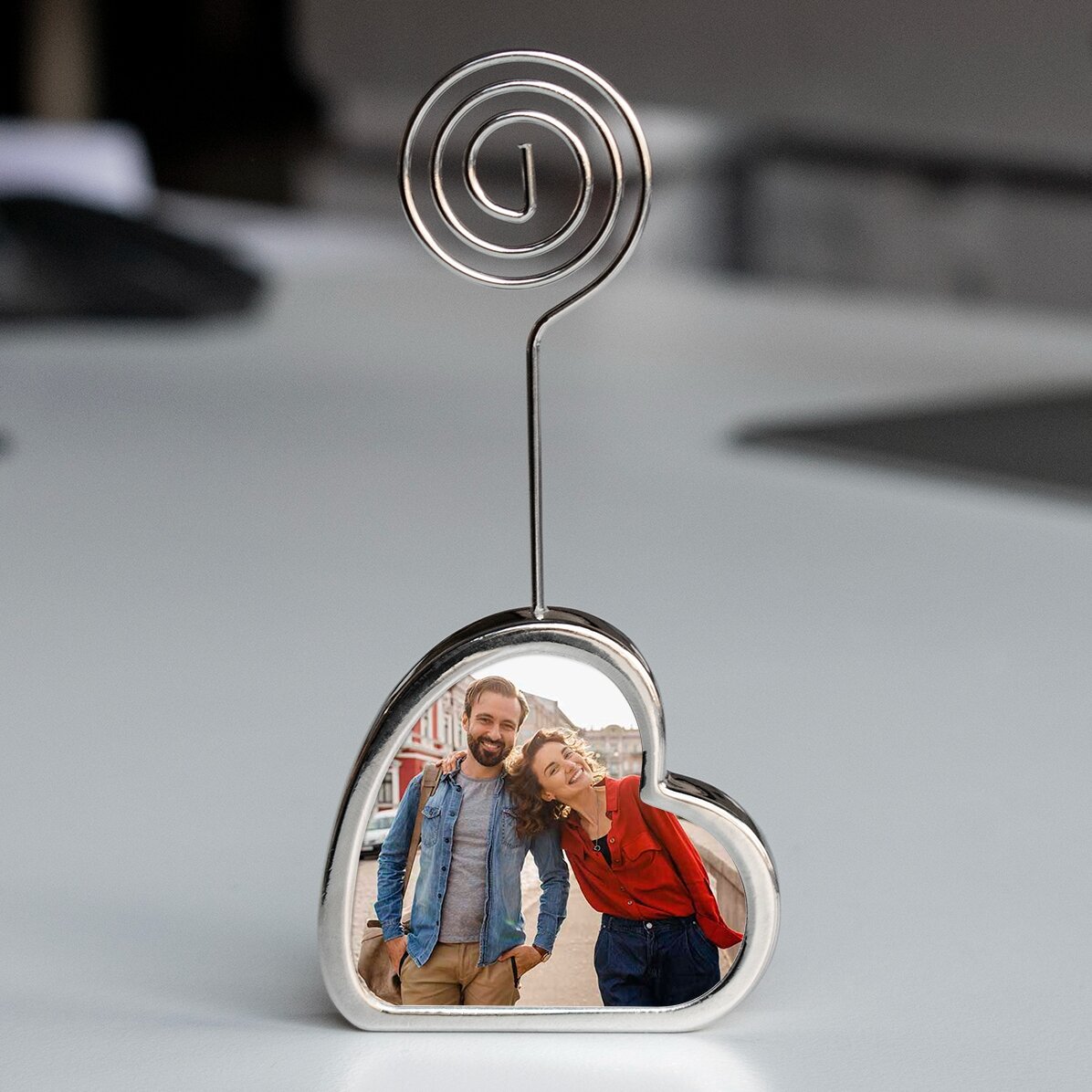 Personalised message holder with two photos