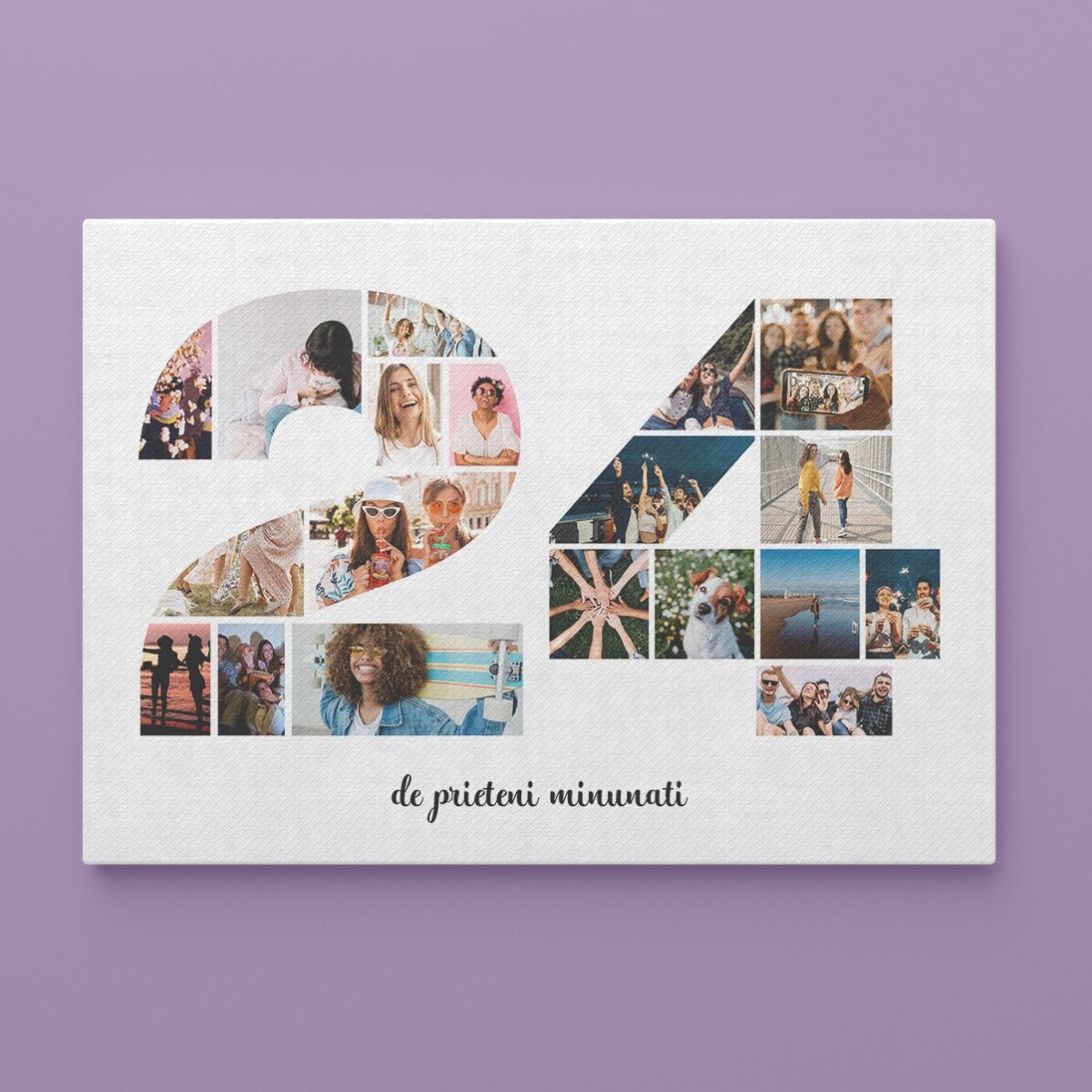 Spersonalizowany obraz w formacie poziomym z 19 zdjęciami – wzór nr 24 i tekstem
