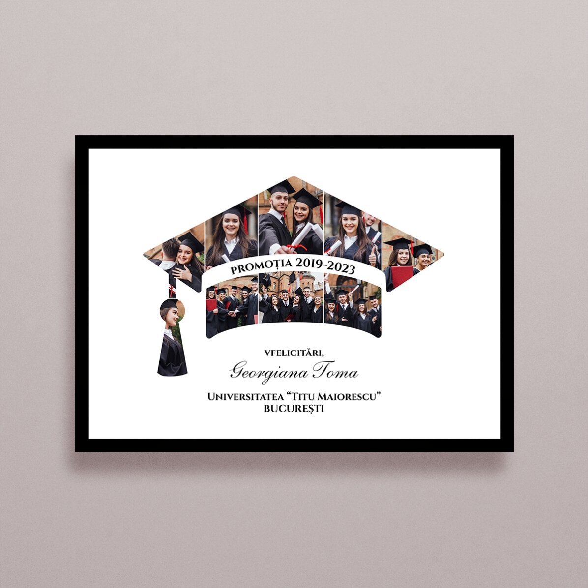 Personalised landscape painting with photos and text - Graduation