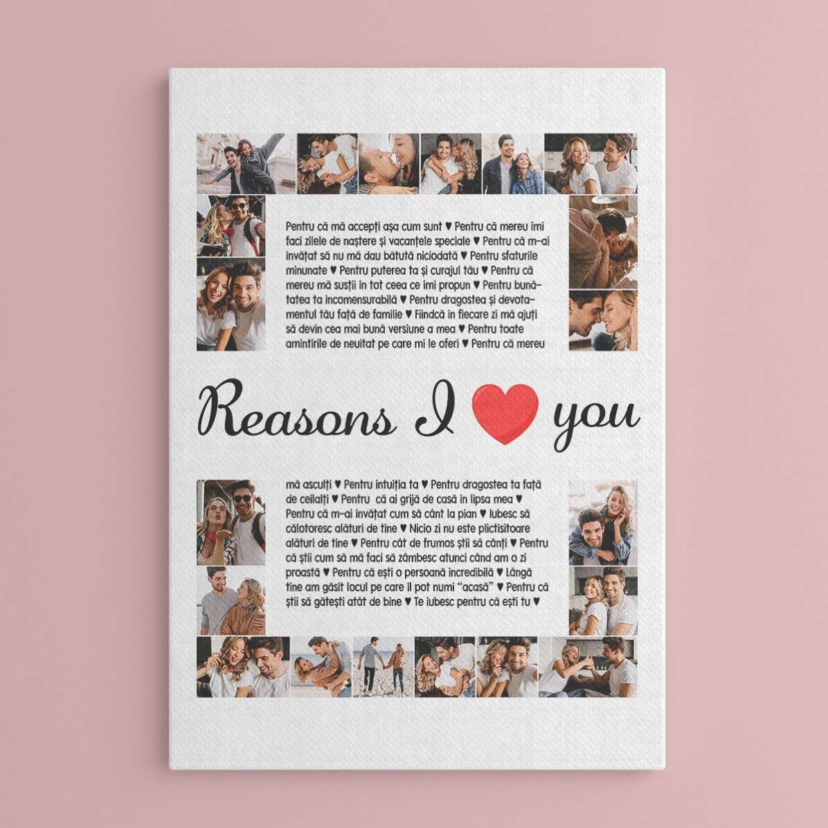 Spersonalizowany obrazek z 20 zdjęciami i napisem – „Reasons I love you”