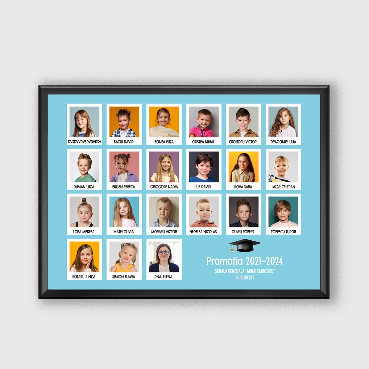 Personalised canvas with text and 21 photos - Graduation