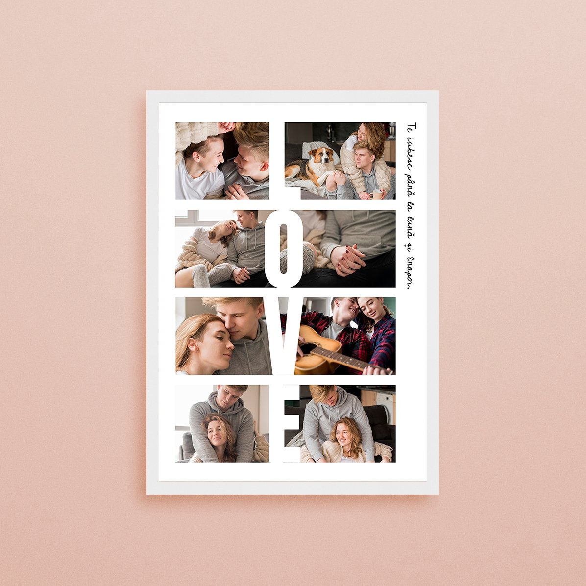Spersonalizowany obraz z napisem i 8 zdjęciami – LOVE