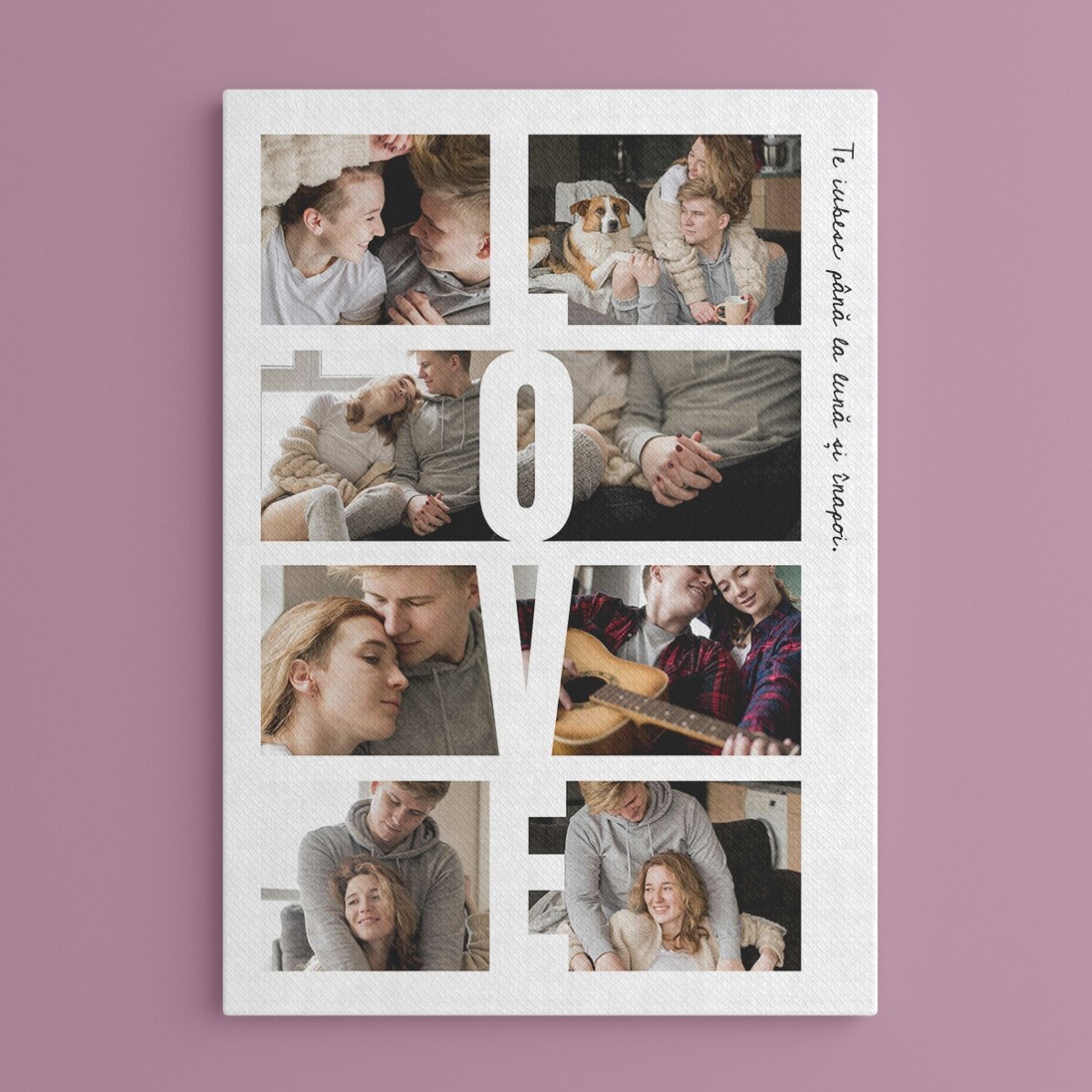 Spersonalizowany obraz z napisem i 8 zdjęciami – LOVE