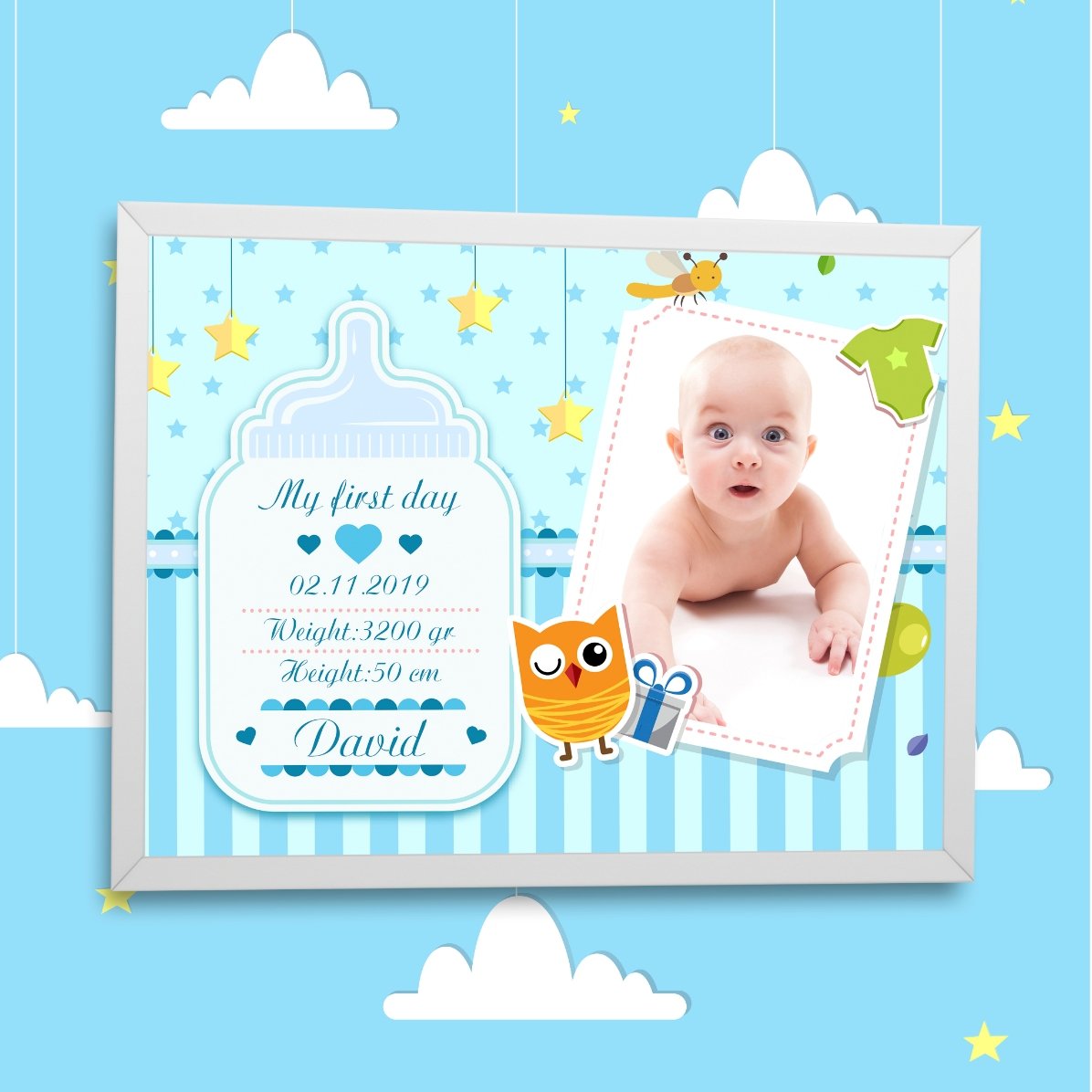 Personalised painting for newborns - Boy