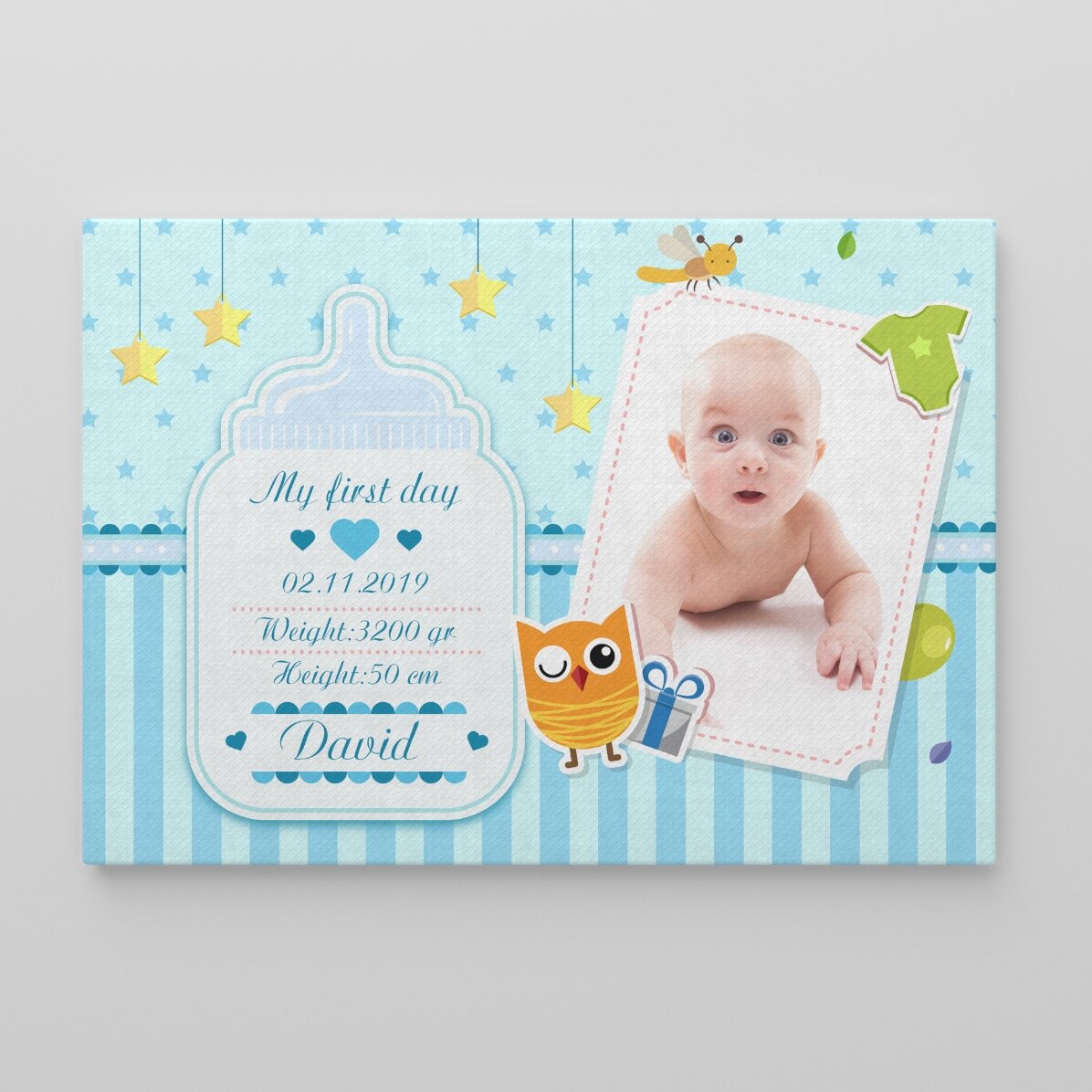 Personalised painting for newborns - Boy