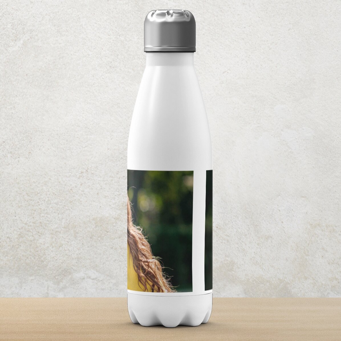 Thermos with white base personalised with a landscape photo