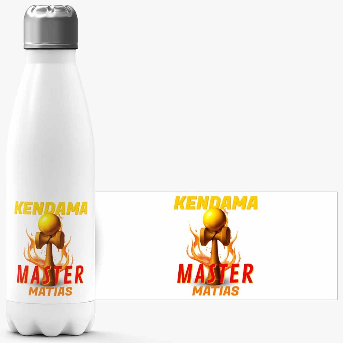 Termos z białą podstawą z indywidualnym nadrukiem – Kendama Master