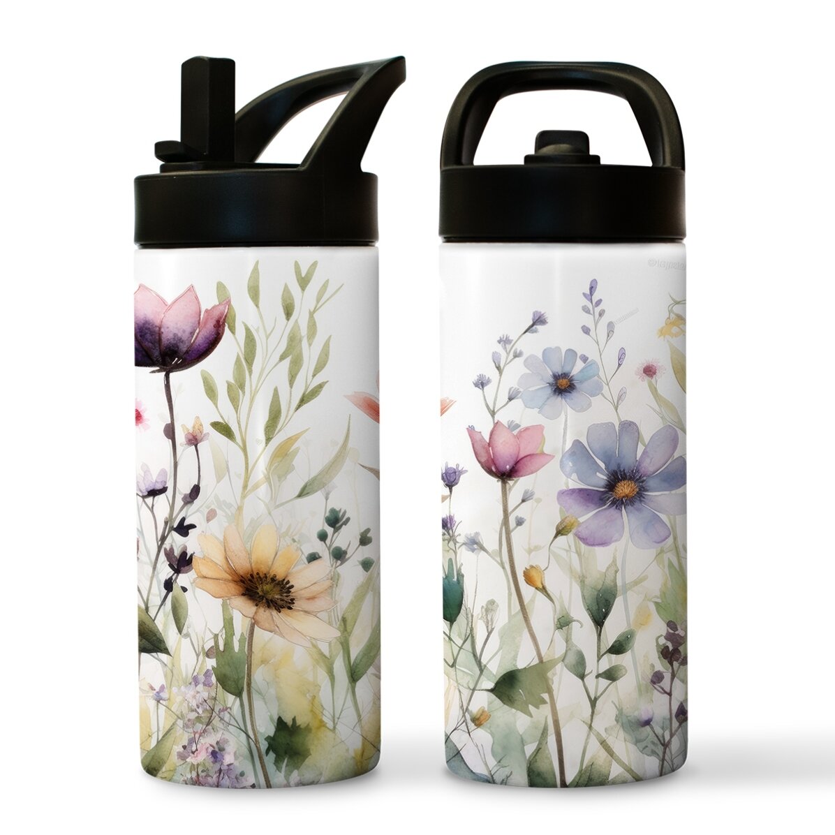 Termos z uchwytem i słomką – kolekcja Floral