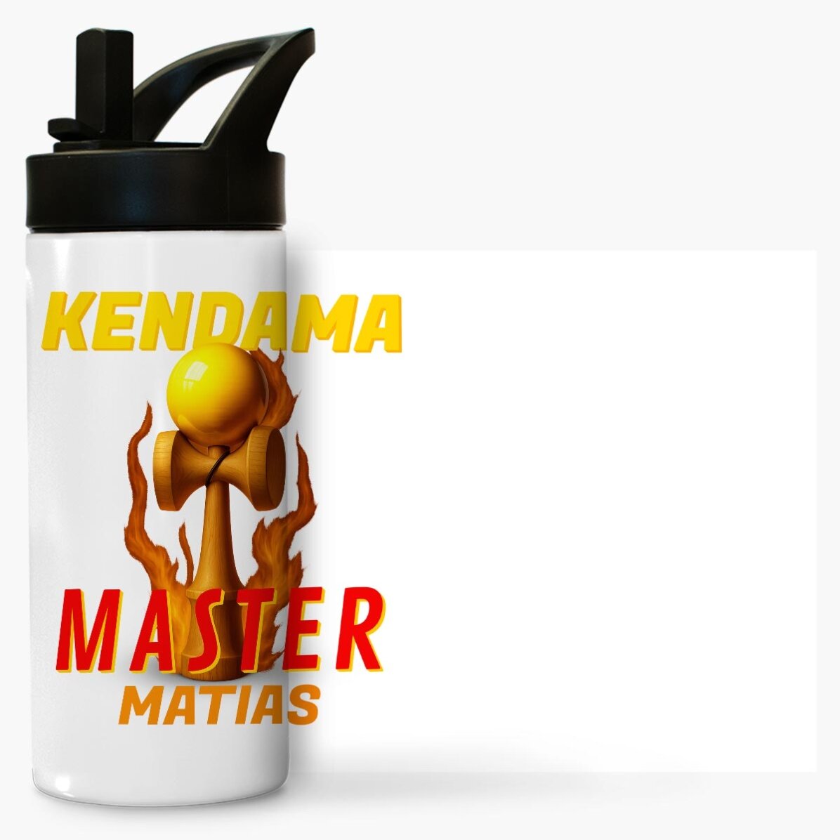 Termos z uchwytem i słomką, spersonalizowany imieniem dla dzieci – Kendama Master
