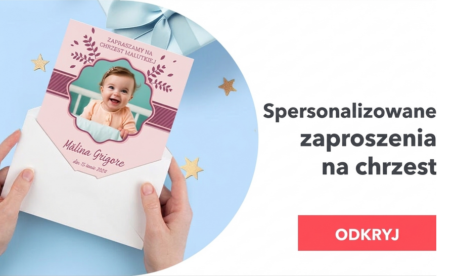 Spersonalizowane zaproszenia na chrzciny
