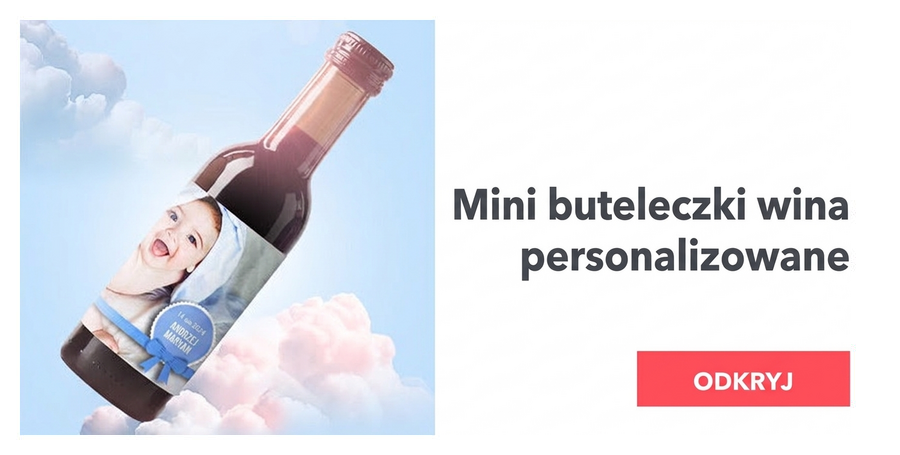 Spersonalizowane mini butelki wina na chrzciny