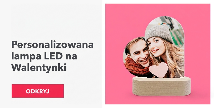 Spersonalizowana lampka nocna LED na Walentynki