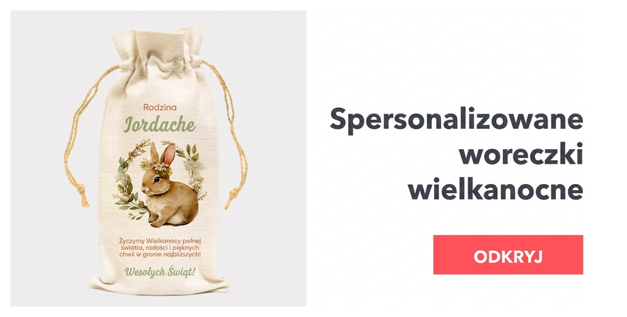 Spersonalizowane torebki na butelki wina na Wielkanoc