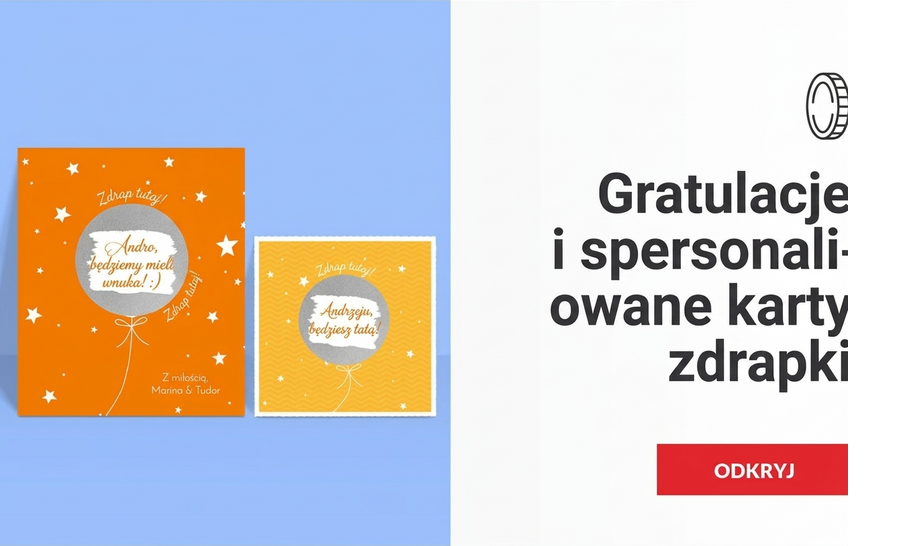 Spersonalizowane kartki okolicznościowe i zdrapki