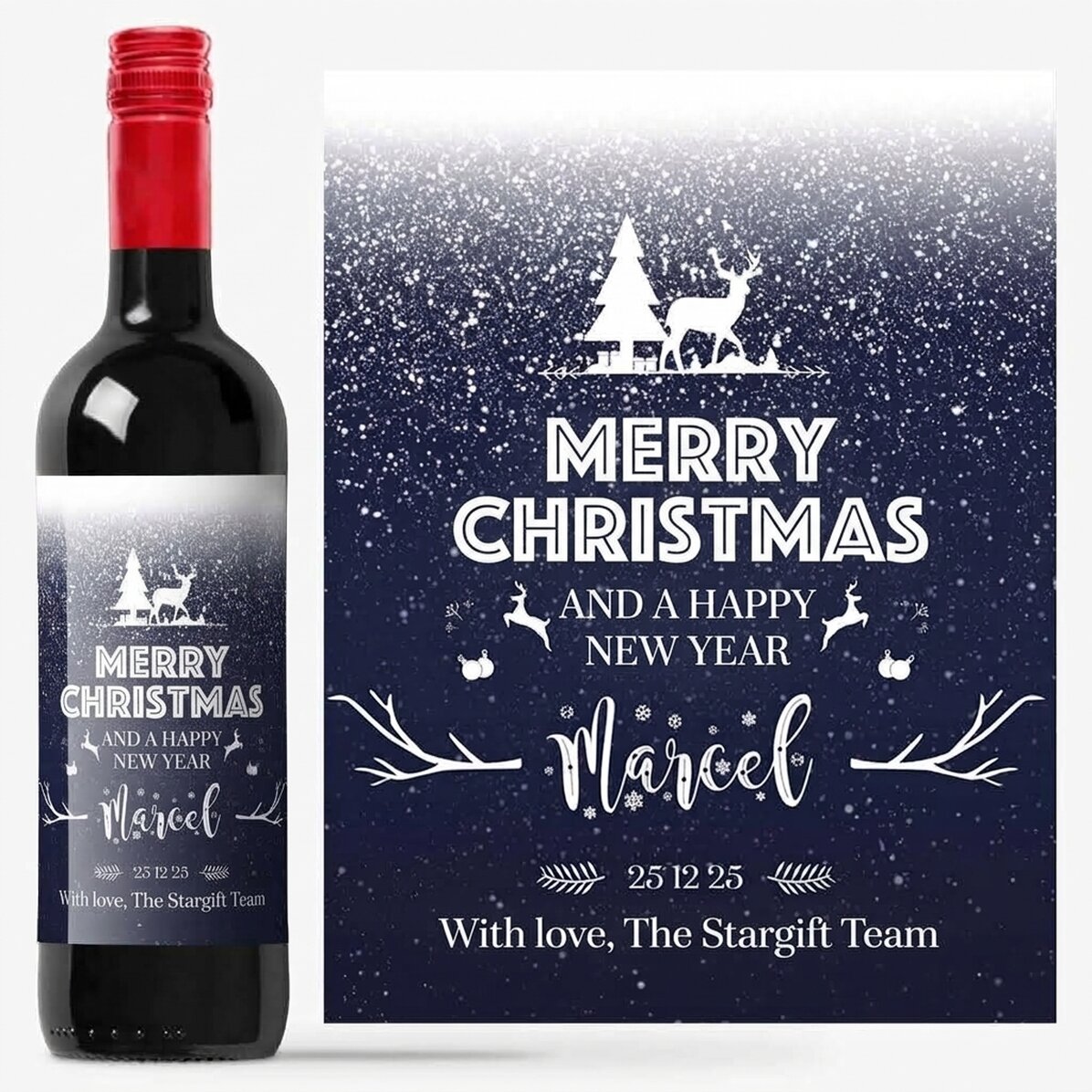 Wino z indywidualnym napisem – Snowing night