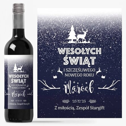 Wino z indywidualnym napisem – Snowing night