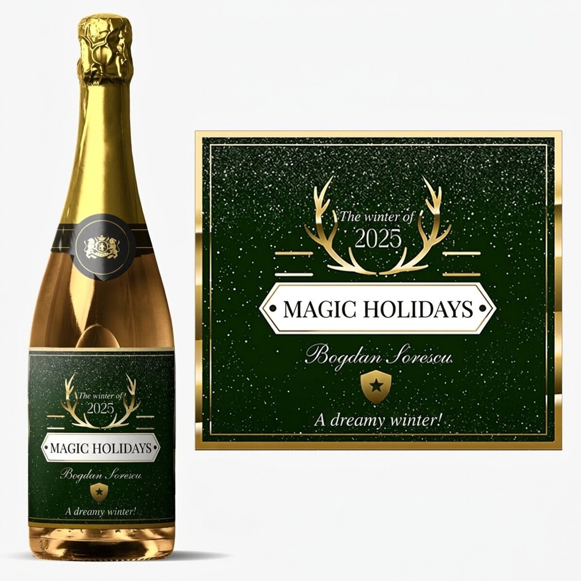 Wino musujące z indywidualnym napisem – Golden Antlers