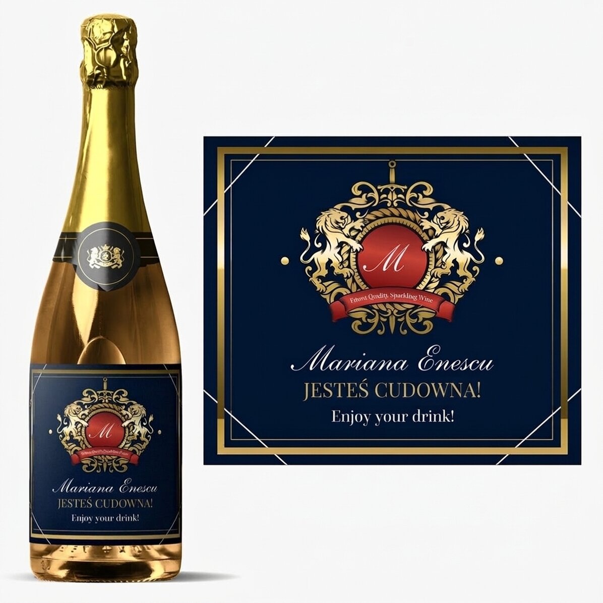 Wino musujące z indywidualnym napisem – Heraldry