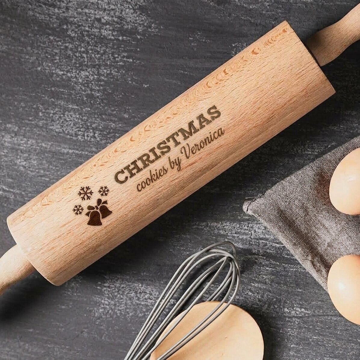 Spersonalizowana drewniana łyżka do ciasta – Cookies by...