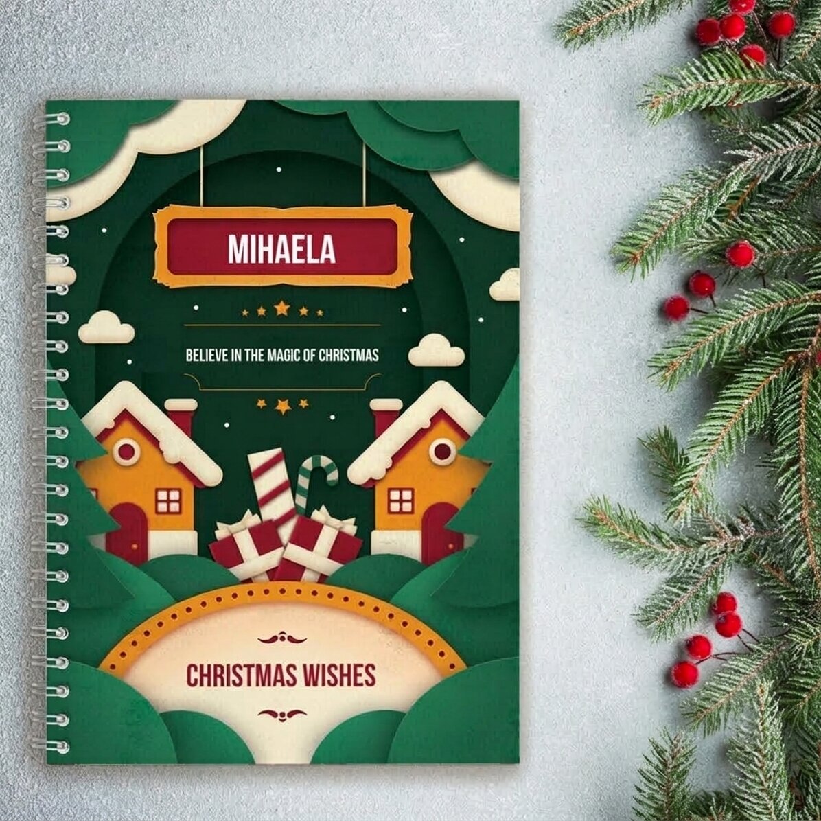 Spis z imieniem i napisem – „The magic of Christmas”