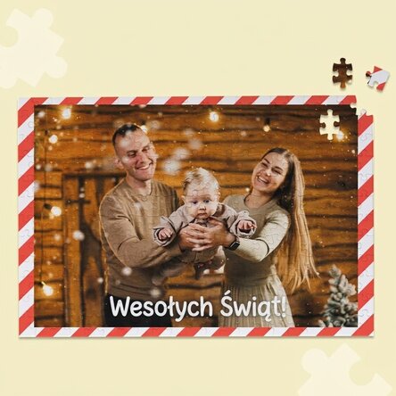 Spersonalizowana układanka ze zdjęciem, 40 x 28,5 cm – Wesołych Świąt