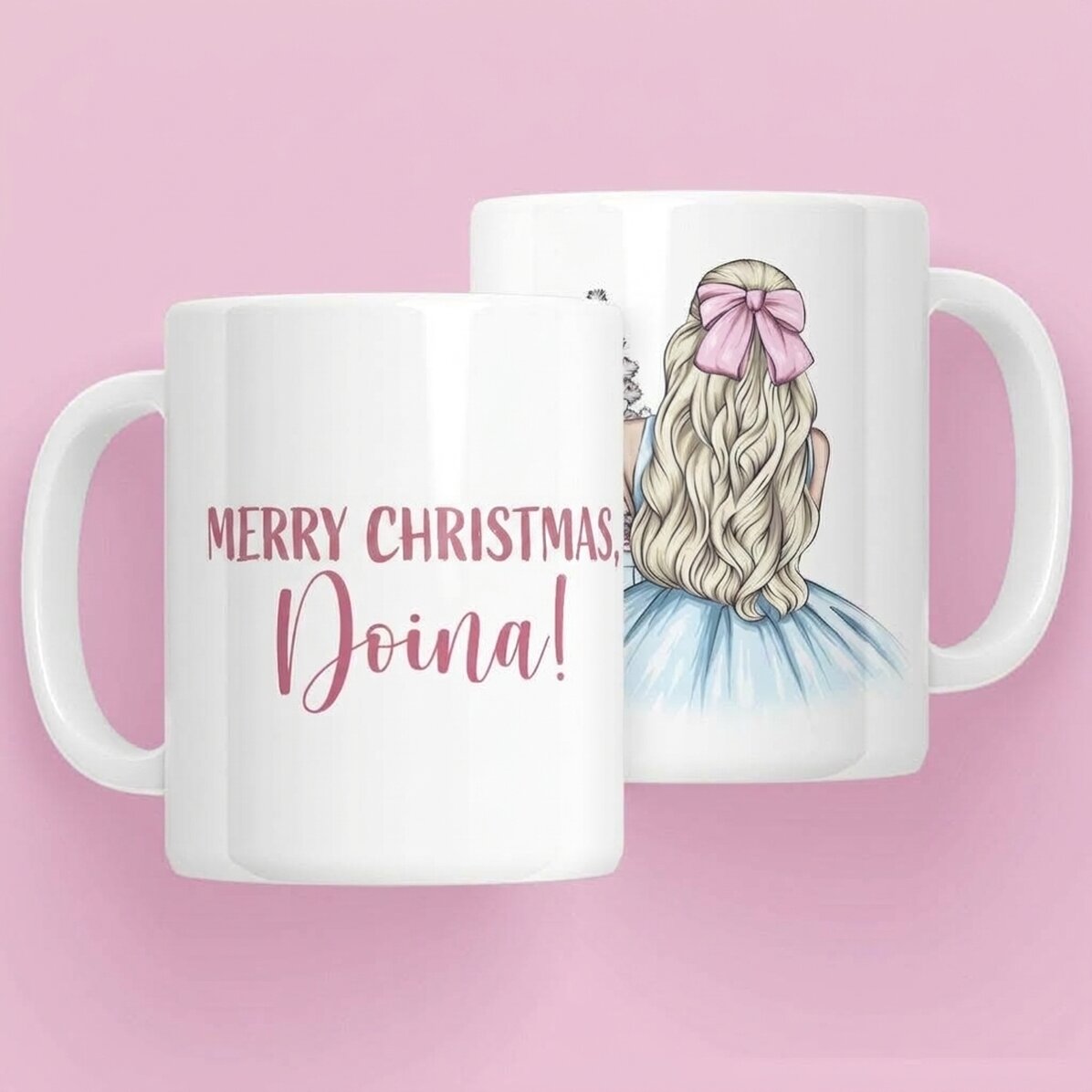 Spersonalizowany kubek z imieniem – Christmas Princess Blue