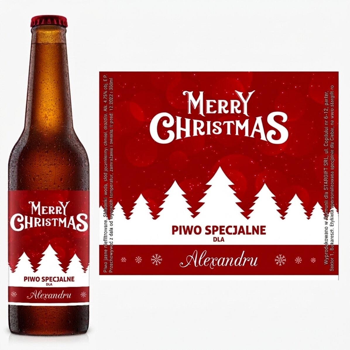 Piwo z indywidualnym nadrukiem – Merry Christmas