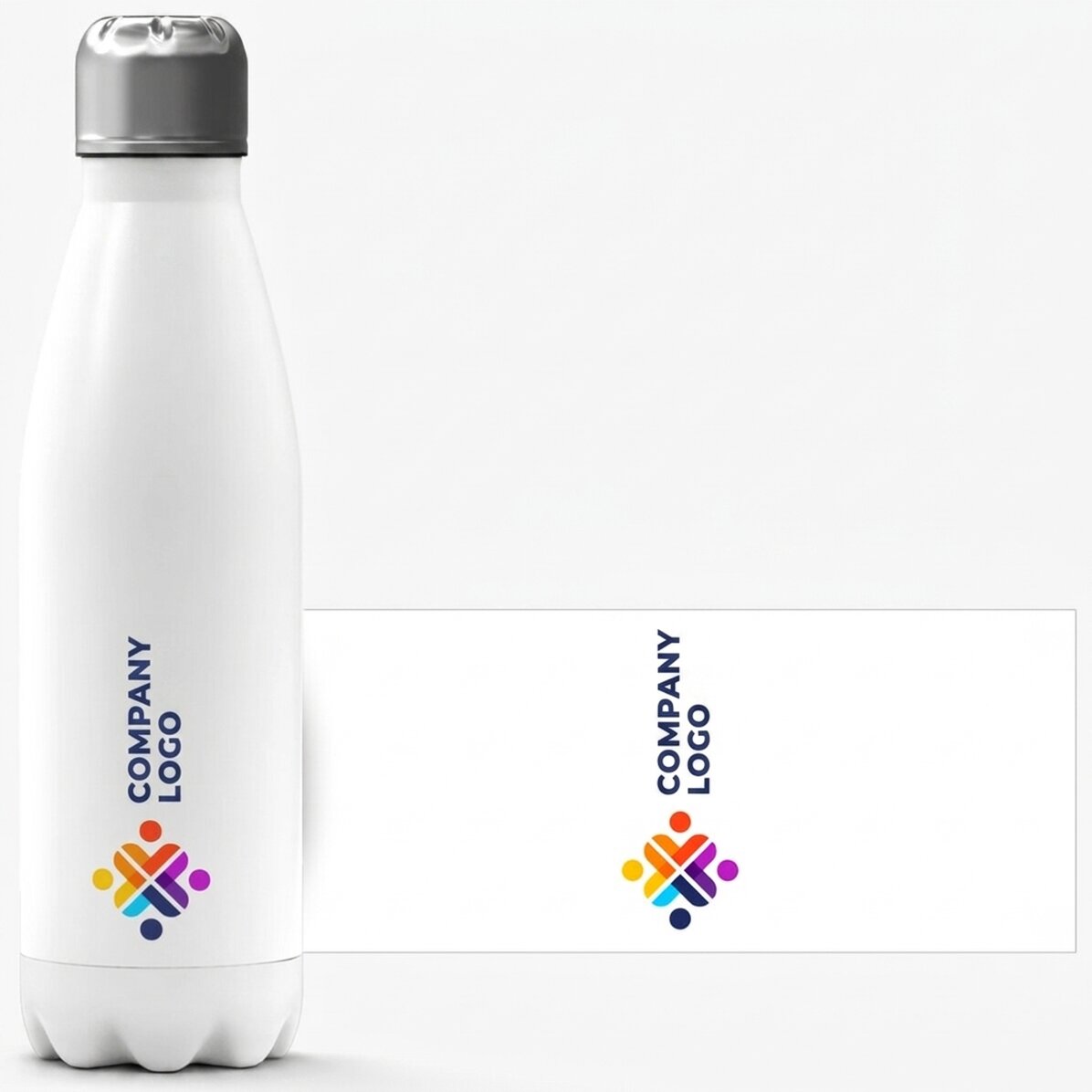Termos z białą podstawą, spersonalizowany z logo