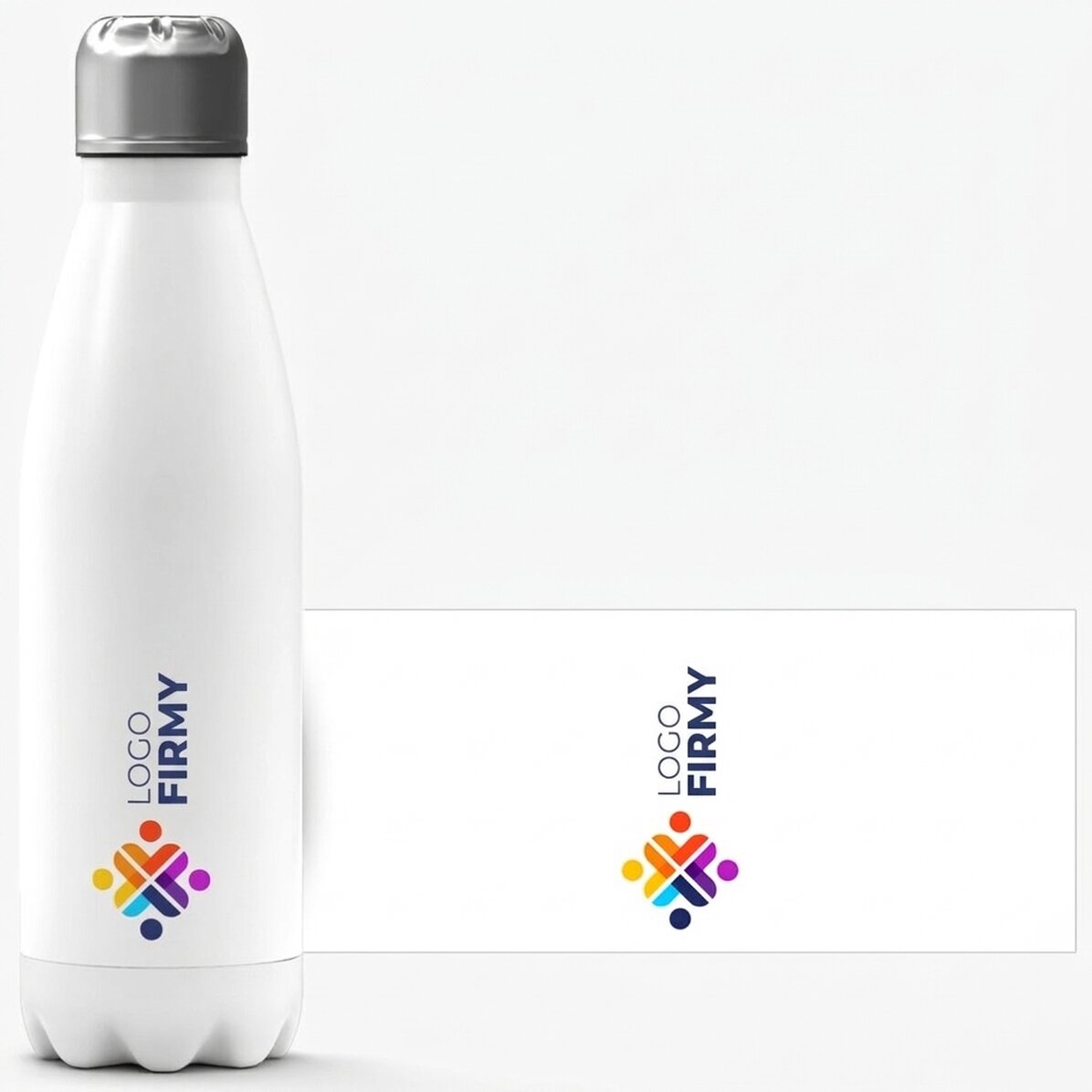 Termos z białą podstawą, spersonalizowany z logo