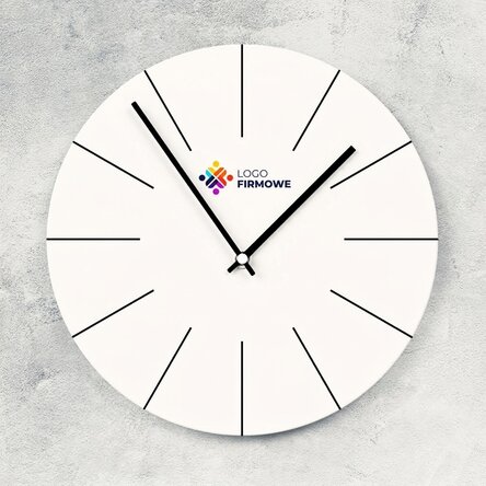 Zegar spersonalizowany z logo - Biały