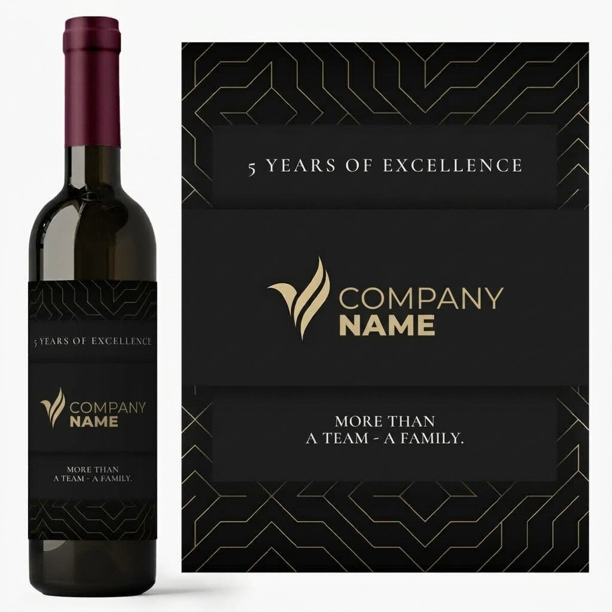 Wino z indywidualnym nadrukiem z logo i napisem