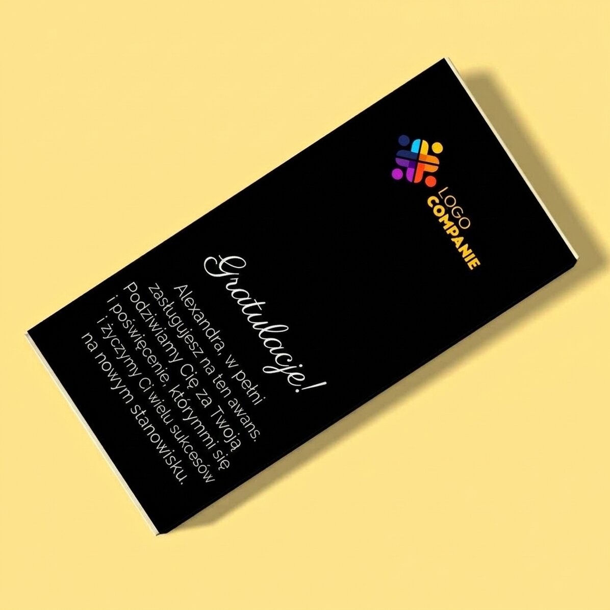 Czekolada z indywidualnym nadrukiem logo i tekstu – Promocja