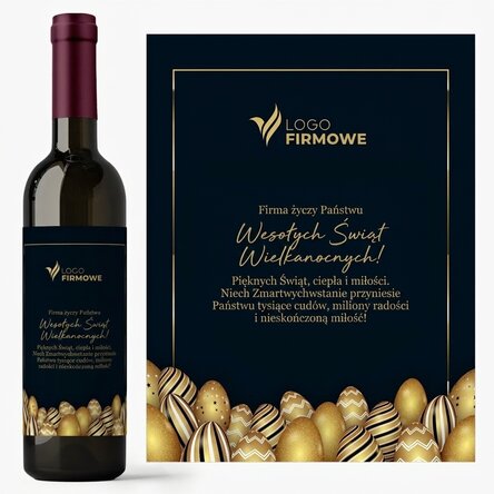 Wino z indywidualnym nadrukiem z logo i napisem na Wielkanoc