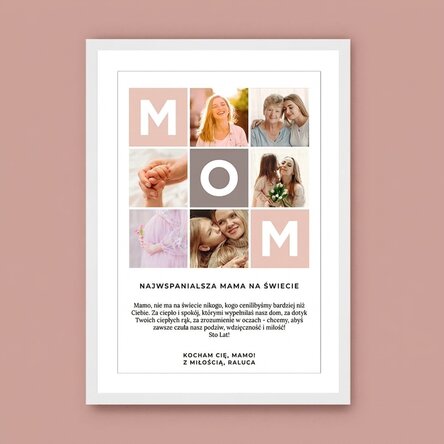 Spersonalizowany obraz z napisem i 6 zdjęciami – MOM