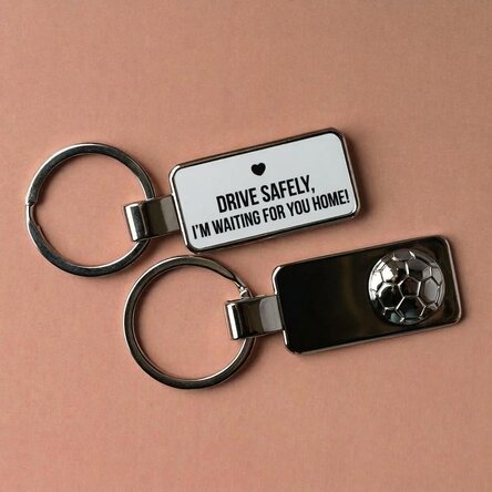 Personalised keyring with text - football design