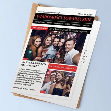Spersonalizowana kartka z życzeniami ze zdjęciami i tekstem – Breaking News