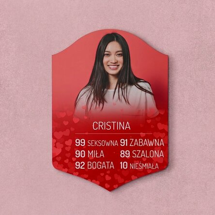 Spersonalizowana karta FIFA ze zdjęciem i statystykami