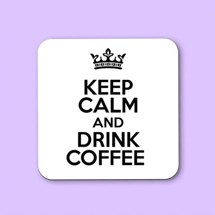 Personalised glass holder with text - Keep Calm White