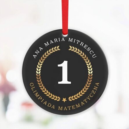 Okrągła ozdoba z indywidualnym napisem – medal