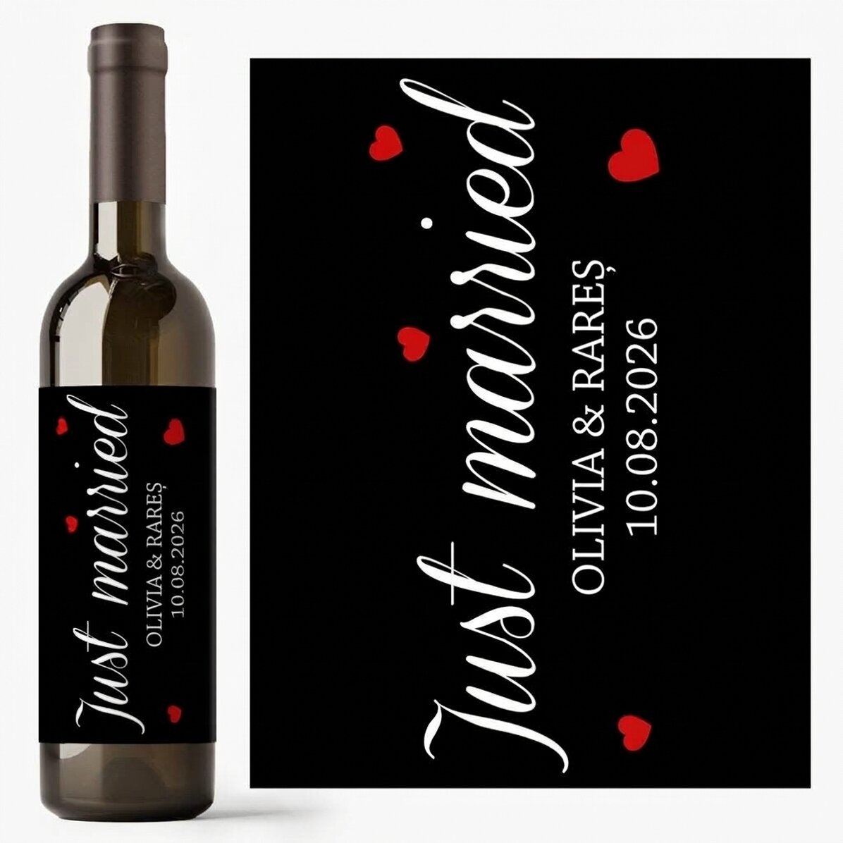 Wino z indywidualnym napisem – „Just Married”