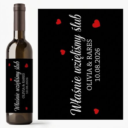 Wino z indywidualnym napisem – „Just Married”