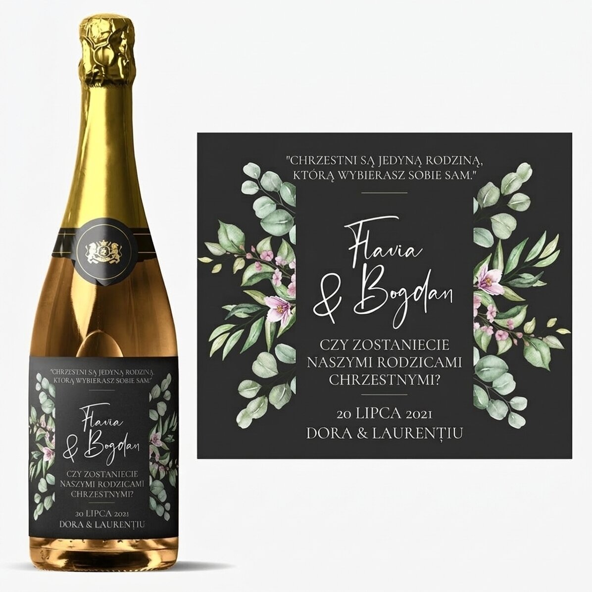 Wino musujące z indywidualnym napisem – Will you be?
