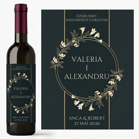 Wino z indywidualnym napisem – dla rodziców chrzestnych
