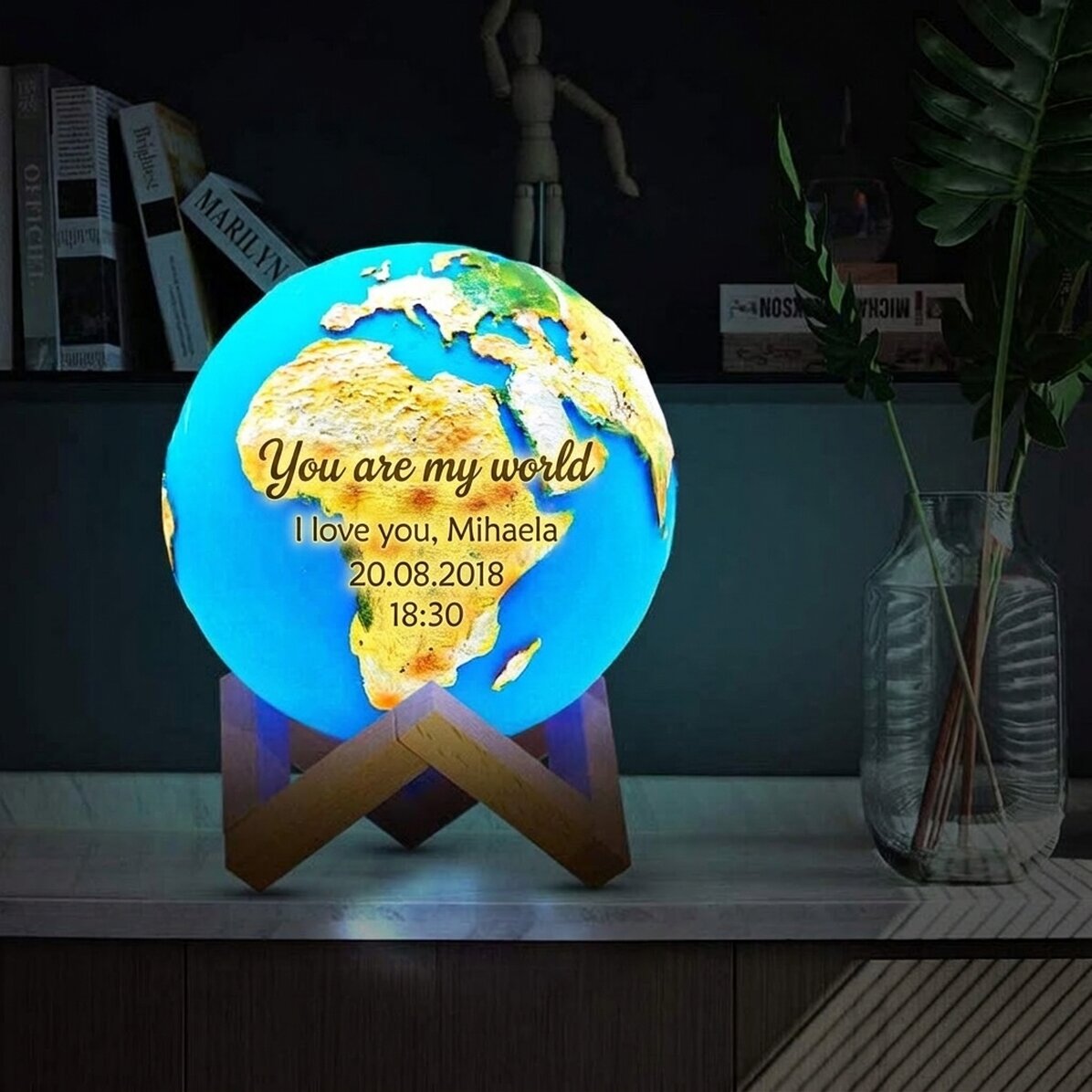 Lampa kulista 3D z motywem ziemskim