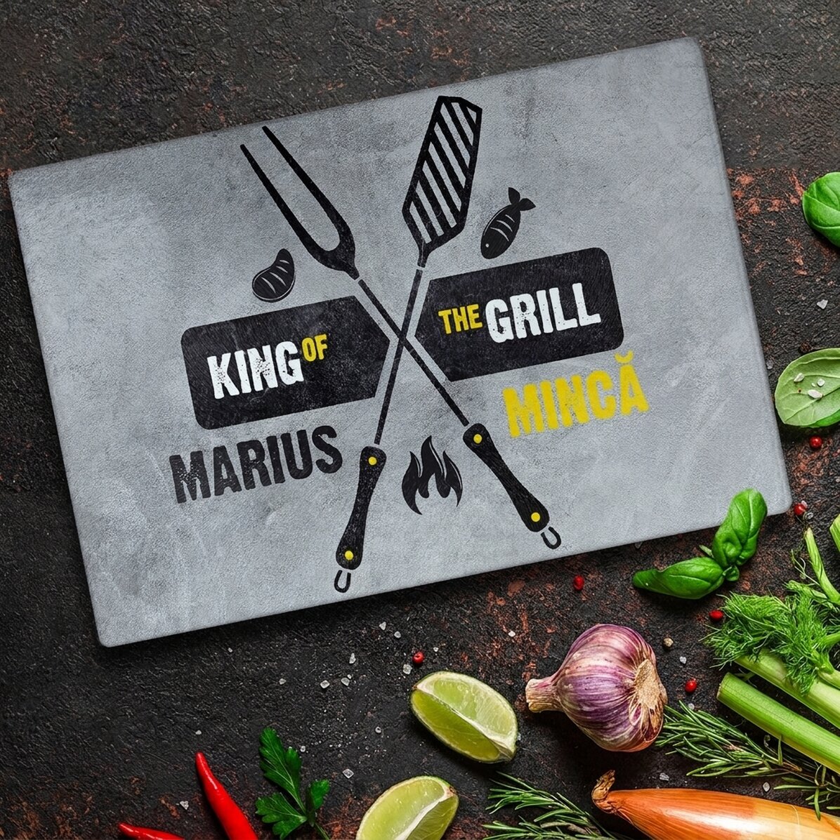 Spersonalizowany rozbijak do szkła z napisem – King of the grill