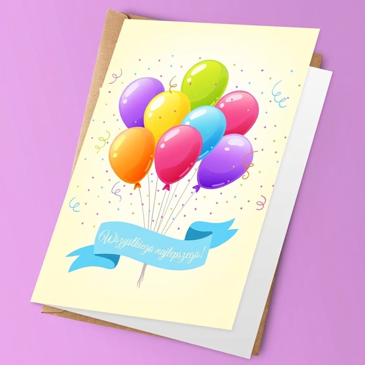 Spersonalizowana kartka z życzeniami – kolorowe balony